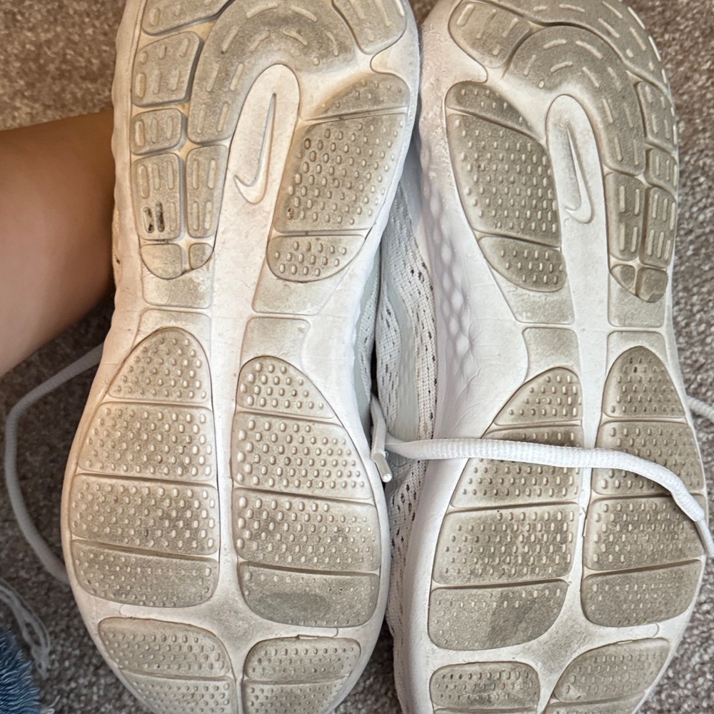 Nike Cream/White Mesh Athletic Sneakers - Picture 6 of 8